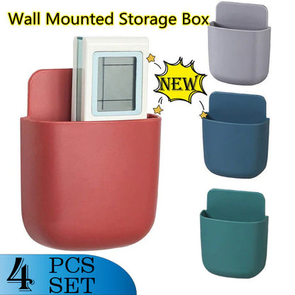 Damage-Free Wall Mounted Phone & Remote Organizer (Set of 4)