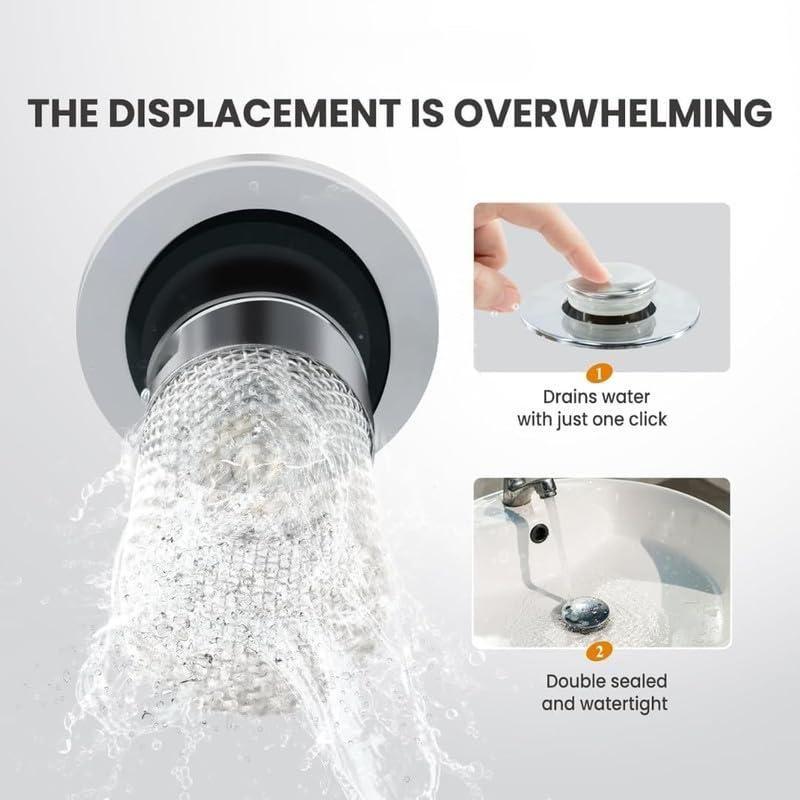 Universal Stainless Steel Anti-Clog Sink Stopper.