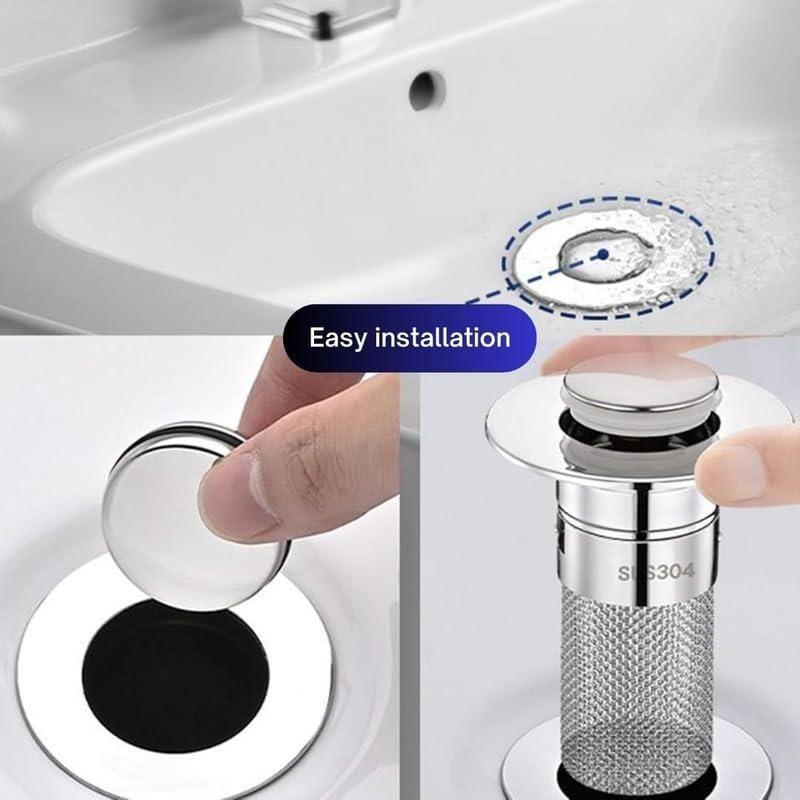 Universal Stainless Steel Anti-Clog Sink Stopper.
